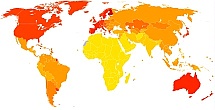 Anteil Demenz-Kranker in einzelnen Ländern, Alterspyramide herausgerechnet (Quelle: WHO)